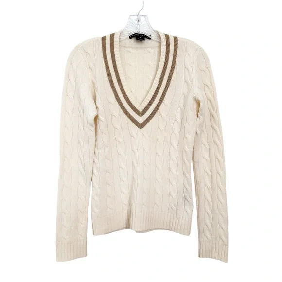 Ralph Lauren Black Label Cable Knit Cashmere Sweater - Picture 1 of 7